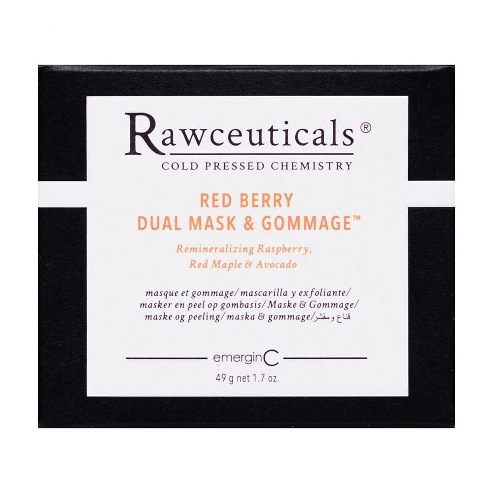 emerginC Rawceuticals RED BERRY DUAL MASK & GOMMAGE™ label